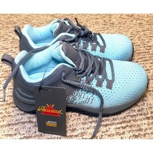 Thorogood Job-Fitted Womens Safety Toe Work Shoes Blue Gray Knit Sneakers NWT